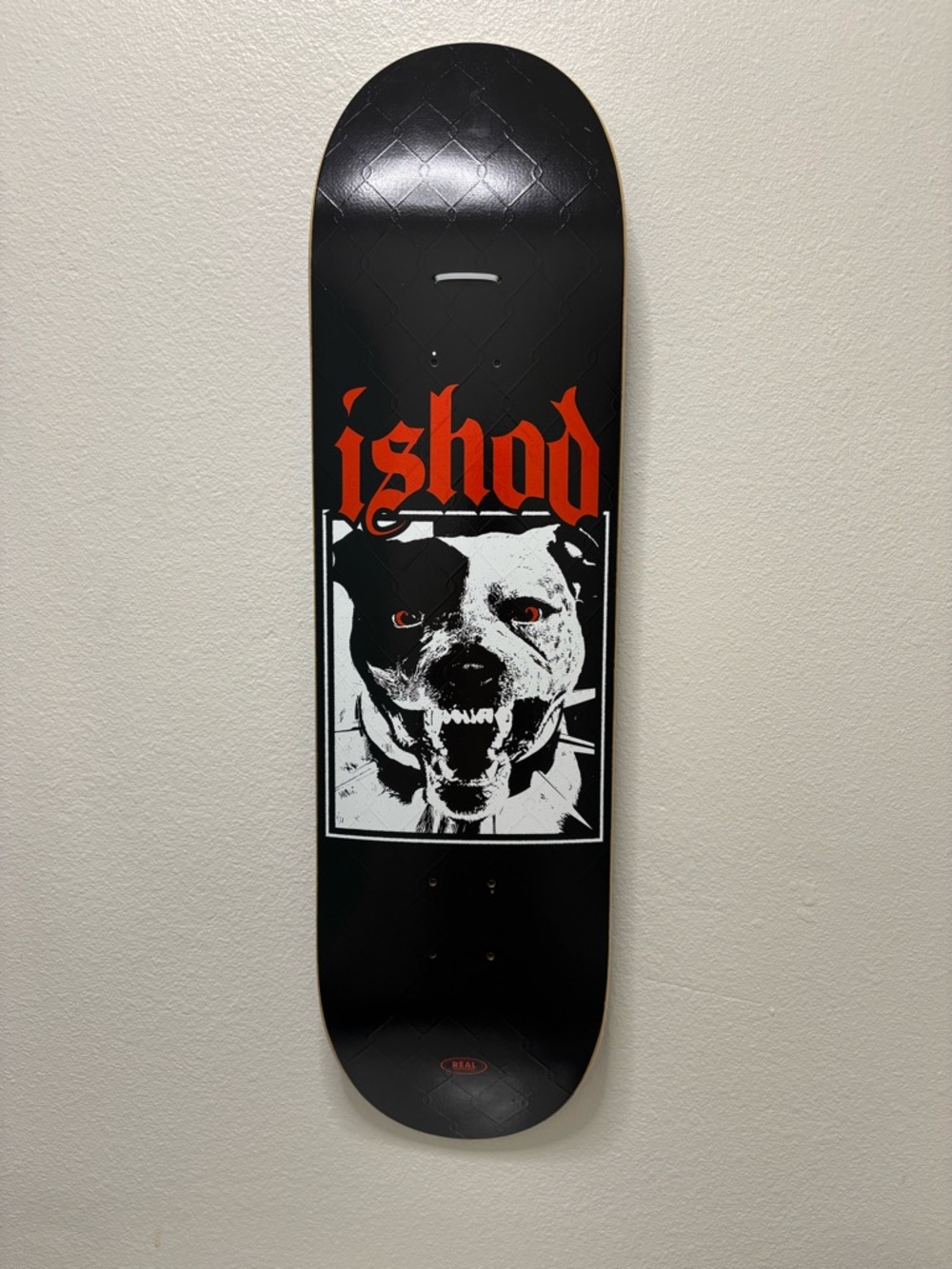 ISH Black and Red Pitbull Graphic Skate Deck - Picture 2 of 2